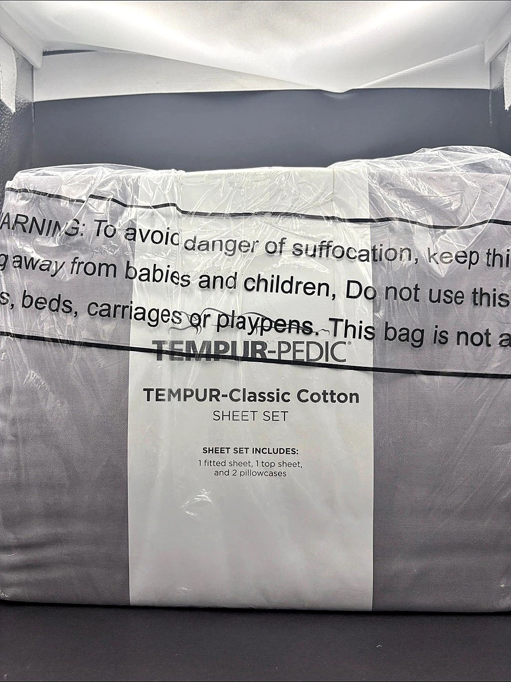 Tempur-Pedic TEMPUR-Classic Cotton Sheet Set Cotton Sheet Set in Gray NWT King